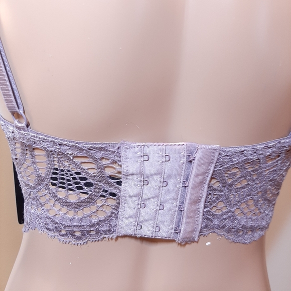 🆕️ FIFTH AVE Luxe Lingerie Lace Crushed Velvet Bustier Bra Underwire Push Up - Picture 9 of 12